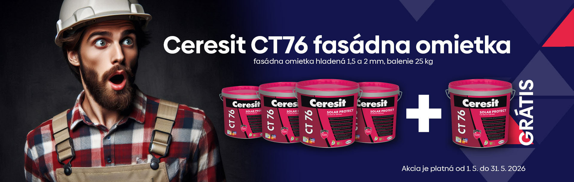 AKCIA 4+1 Ceresit CT 76 - fasádna omietka